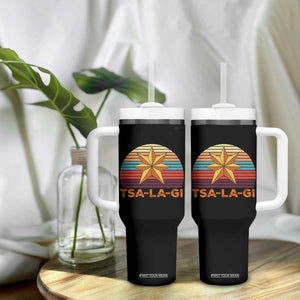 Tsalagi Seven Pointed Star Tumbler With Handle Cherokee Native American Heritage