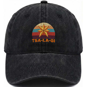 Tsalagi Seven Pointed Star Washed Cotton Baseball Cap Cherokee Native American Heritage