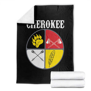 Cherokee Cultural Pride Throw Blanket Native American Medicine Wheel Art