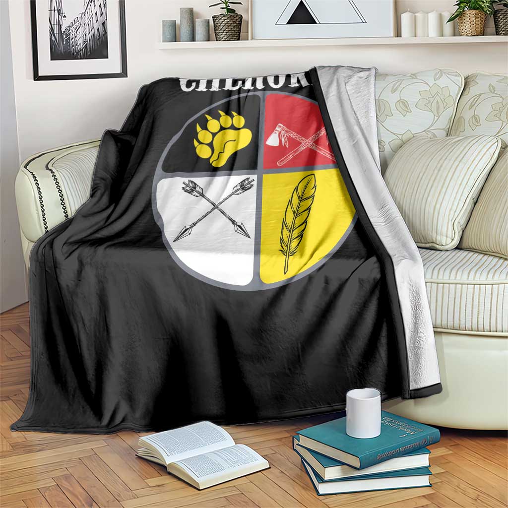 Cherokee Cultural Pride Throw Blanket Native American Medicine Wheel Art