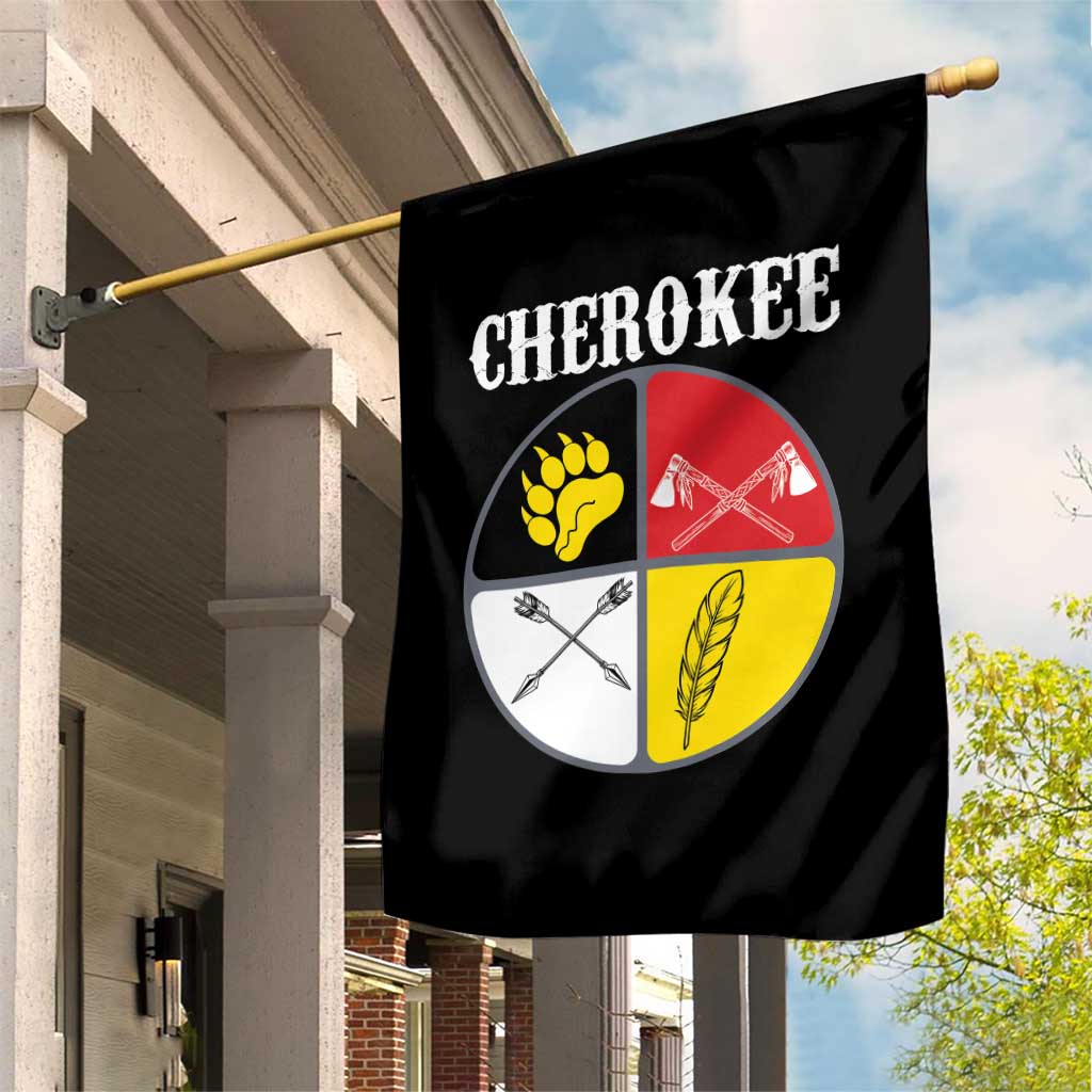 Cherokee Cultural Pride Garden Flag Native American Medicine Wheel Art