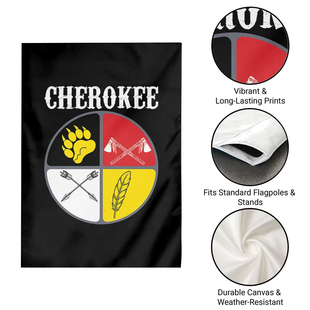 Cherokee Cultural Pride Garden Flag Native American Medicine Wheel Art