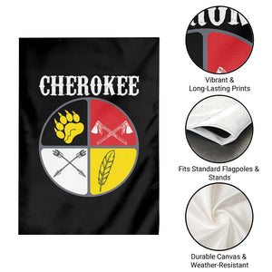 Cherokee Cultural Pride Garden Flag Native American Medicine Wheel Art