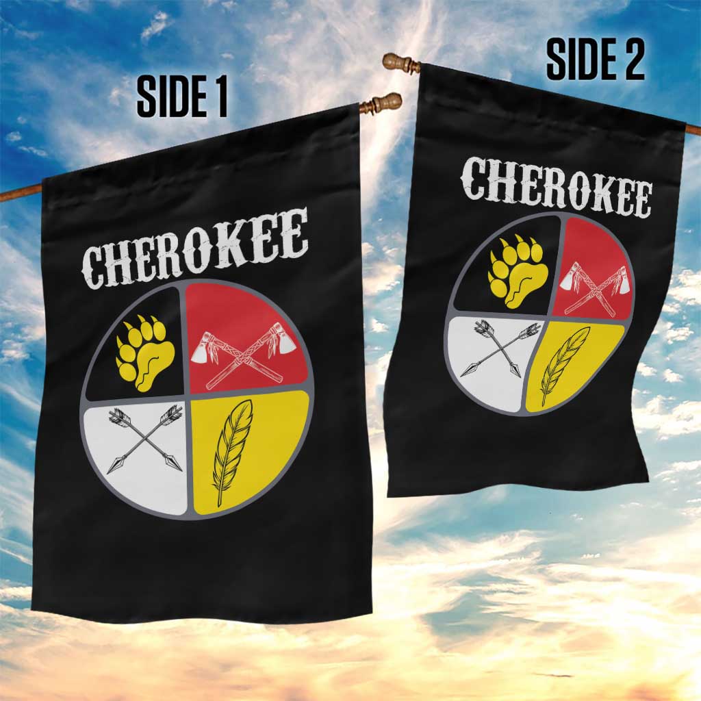 Cherokee Cultural Pride Garden Flag Native American Medicine Wheel Art