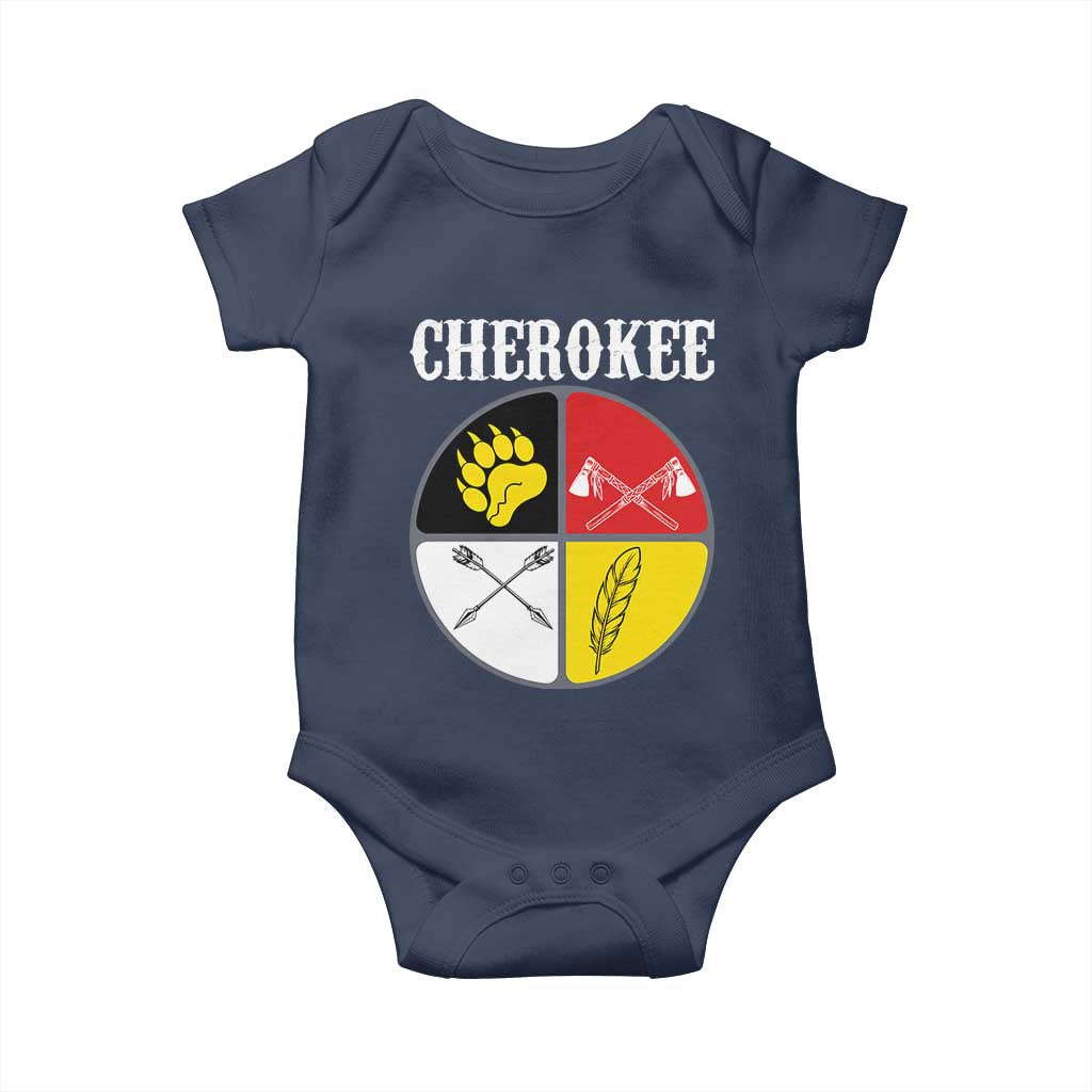 Cherokee Cultural Pride Baby Onesie Native American Medicine Wheel Art