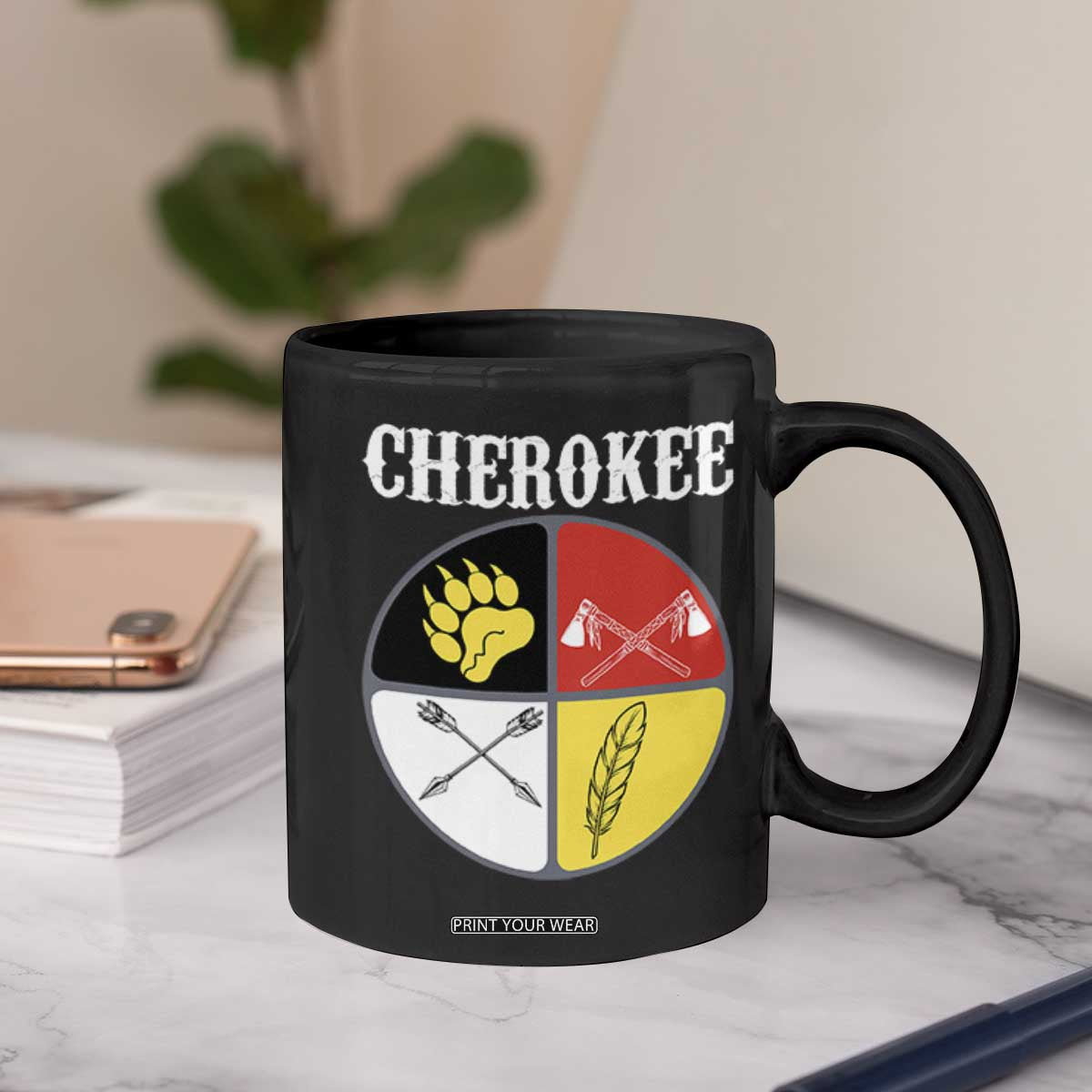 Cherokee Cultural Pride Coffee Mug Native American Medicine Wheel Art