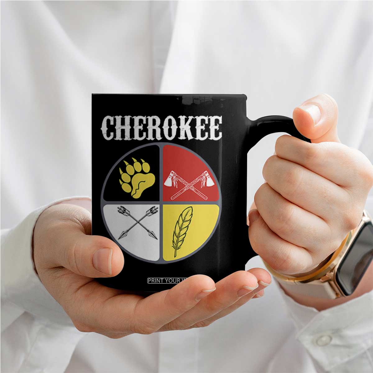 Cherokee Cultural Pride Coffee Mug Native American Medicine Wheel Art