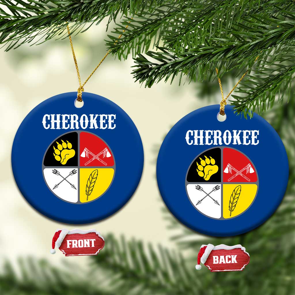 Cherokee Cultural Pride Ceramic Ornament Native American Medicine Wheel Art