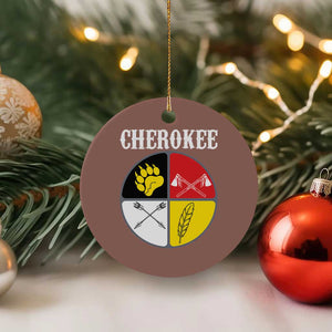 Cherokee Cultural Pride Ceramic Ornament Native American Medicine Wheel Art