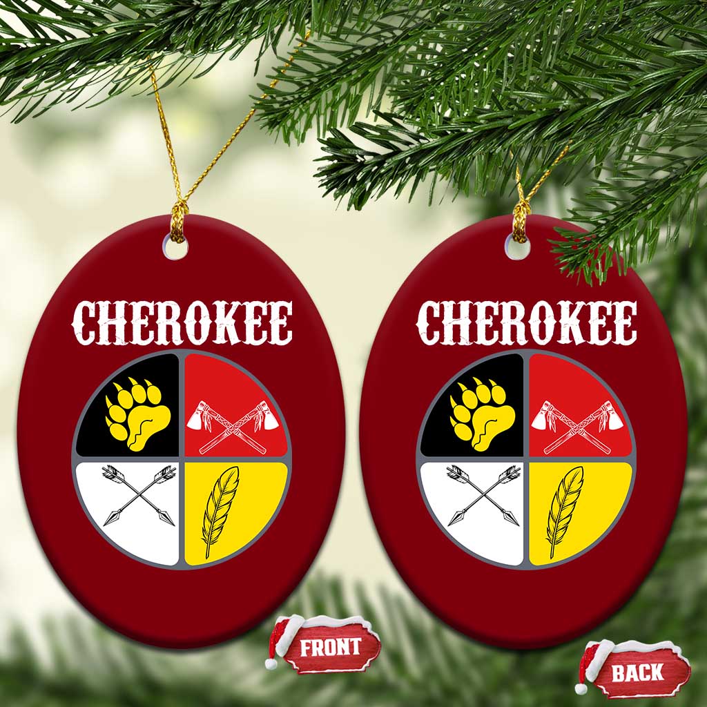 Cherokee Cultural Pride Ceramic Ornament Native American Medicine Wheel Art