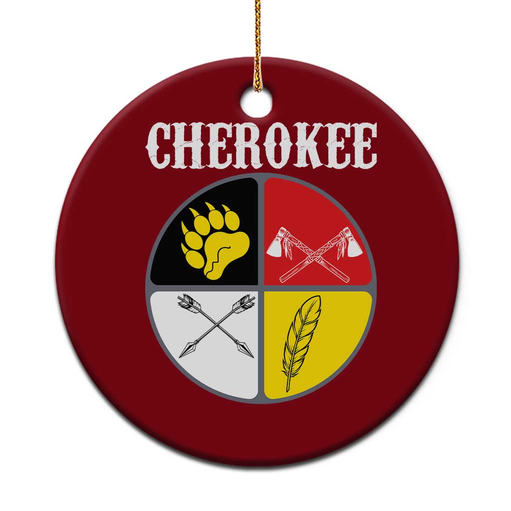 Cherokee Cultural Pride Ceramic Ornament Native American Medicine Wheel Art
