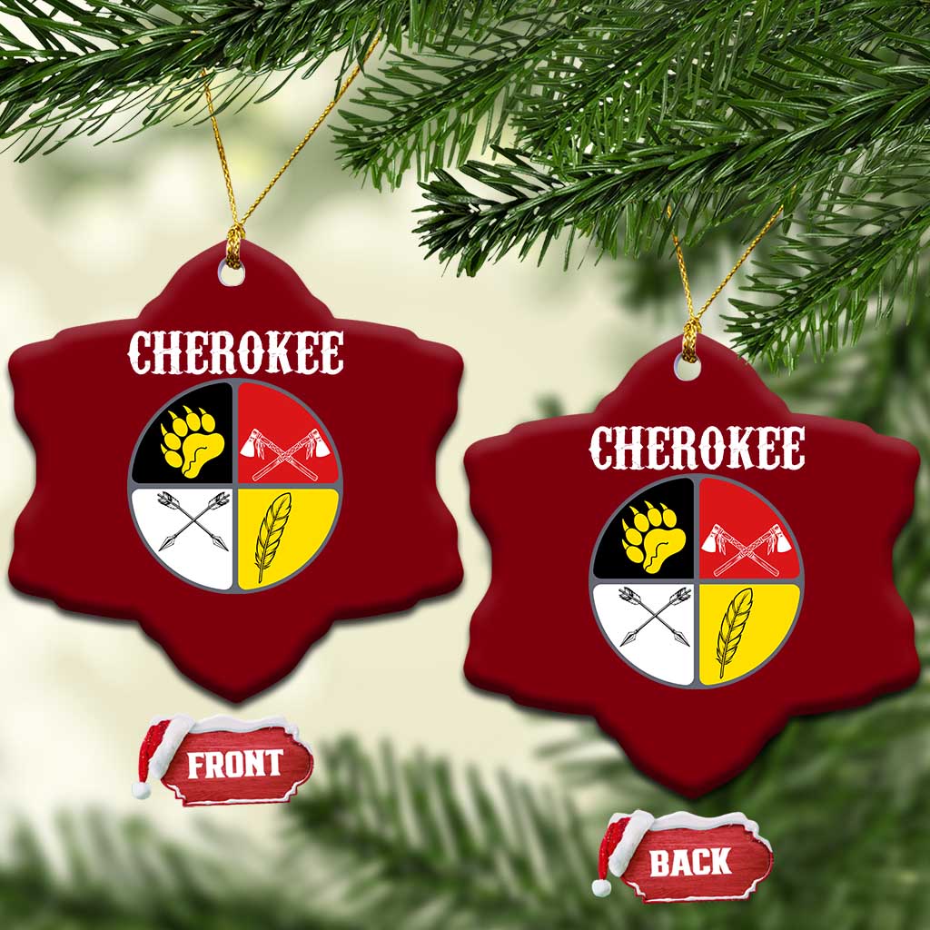 Cherokee Cultural Pride Ceramic Ornament Native American Medicine Wheel Art
