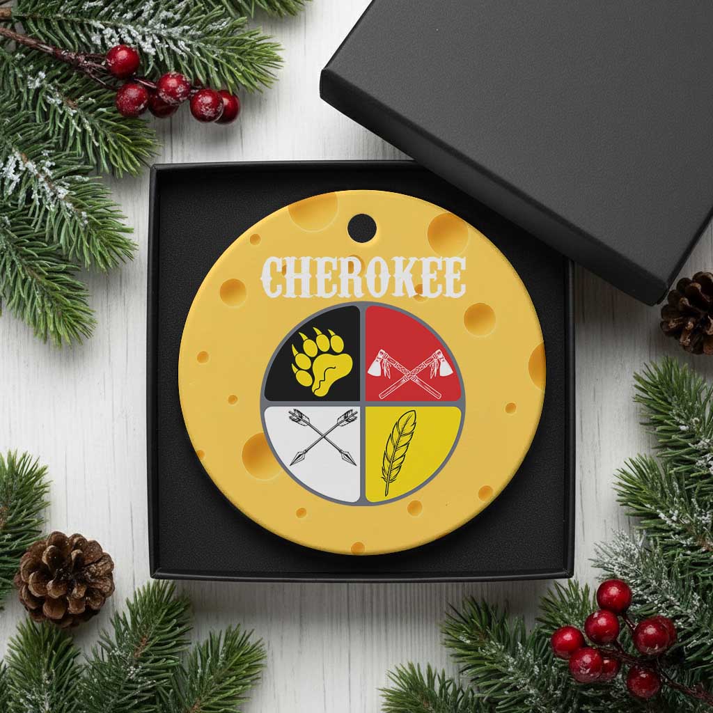 Cherokee Cultural Pride Ceramic Ornament Native American Medicine Wheel Art