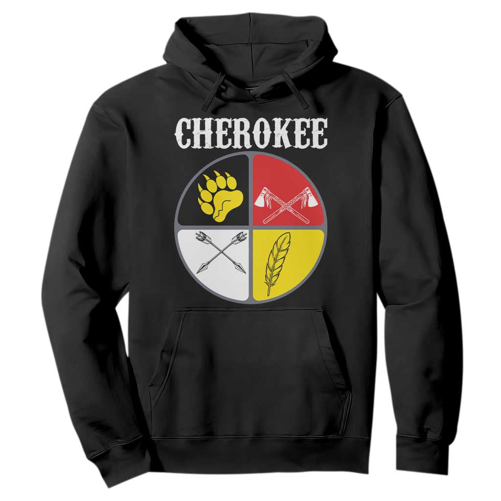 Cherokee Cultural Pride Hoodie Native American Medicine Wheel Art TS12 Black Print Your Wear
