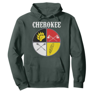 Cherokee Cultural Pride Hoodie Native American Medicine Wheel Art