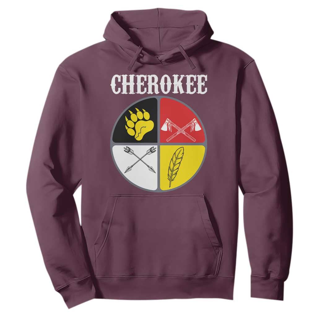 Cherokee Cultural Pride Hoodie Native American Medicine Wheel Art
