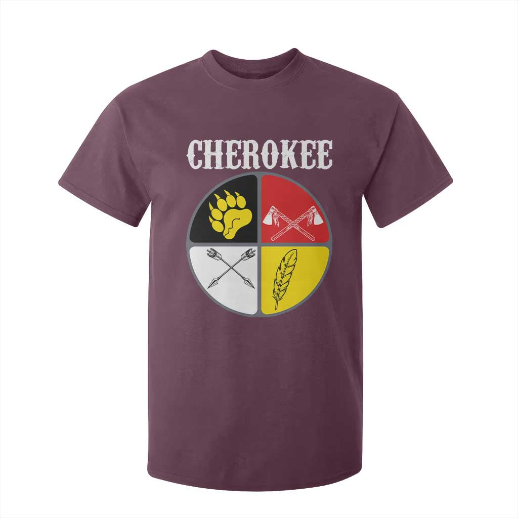 Cherokee Cultural Pride T Shirt For Kid Native American Medicine Wheel Art