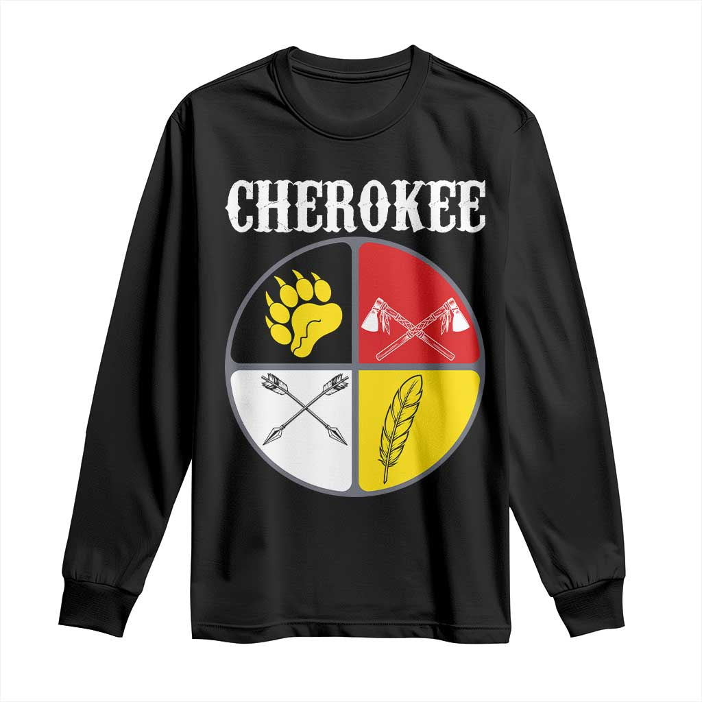 Cherokee Cultural Pride Long Sleeve Shirt Native American Medicine Wheel Art