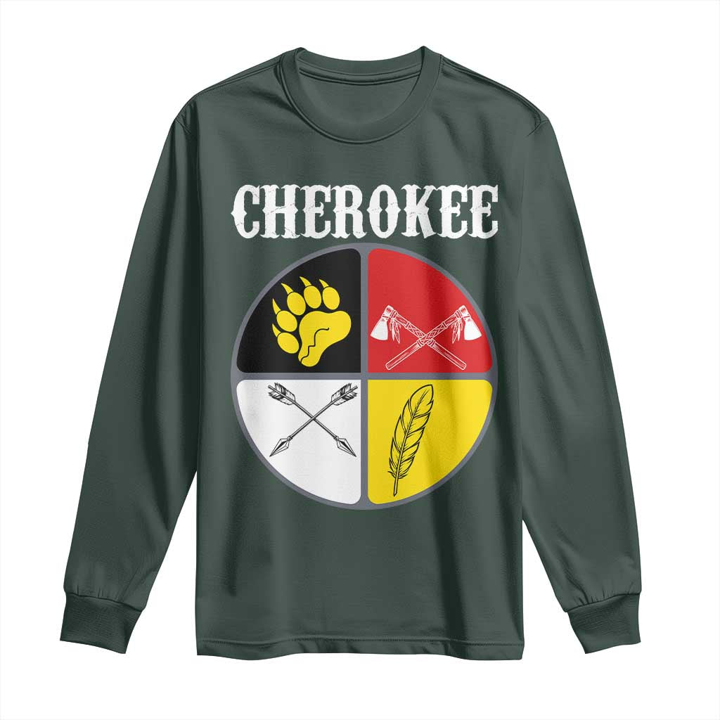 Cherokee Cultural Pride Long Sleeve Shirt Native American Medicine Wheel Art