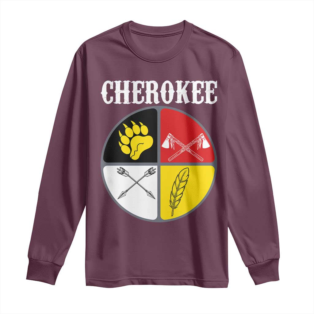 Cherokee Cultural Pride Long Sleeve Shirt Native American Medicine Wheel Art