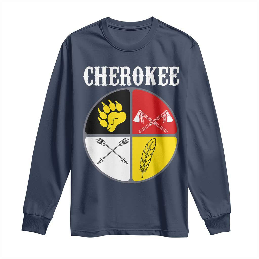 Cherokee Cultural Pride Long Sleeve Shirt Native American Medicine Wheel Art
