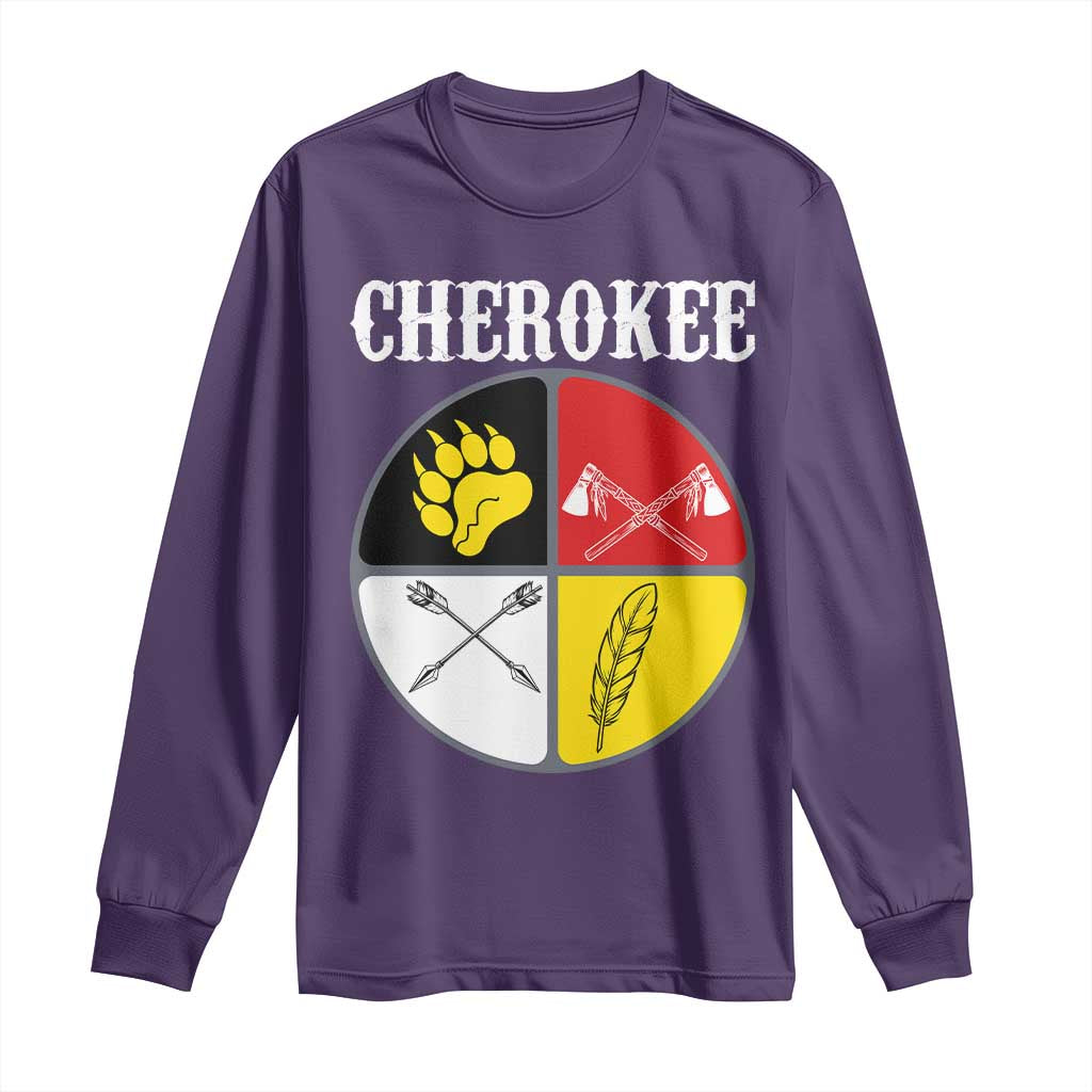 Cherokee Cultural Pride Long Sleeve Shirt Native American Medicine Wheel Art