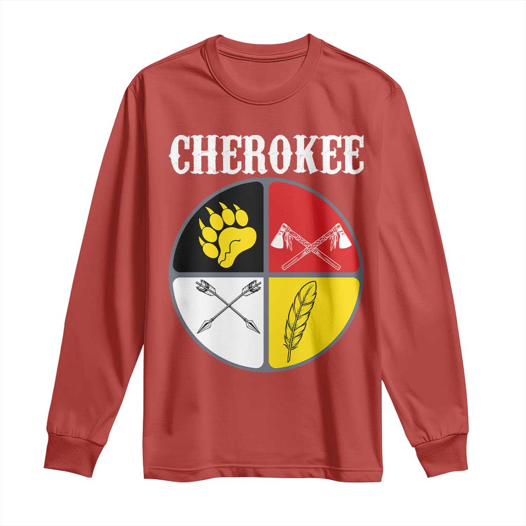 Cherokee Cultural Pride Long Sleeve Shirt Native American Medicine Wheel Art