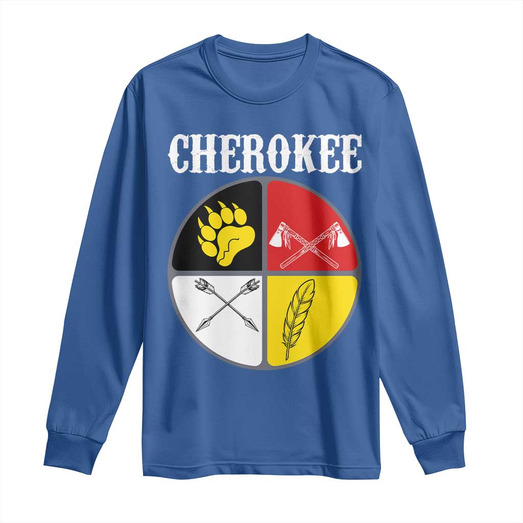 Cherokee Cultural Pride Long Sleeve Shirt Native American Medicine Wheel Art