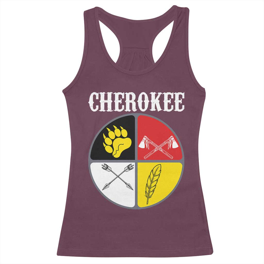 Cherokee Cultural Pride Racerback Tank Top Native American Medicine Wheel Art
