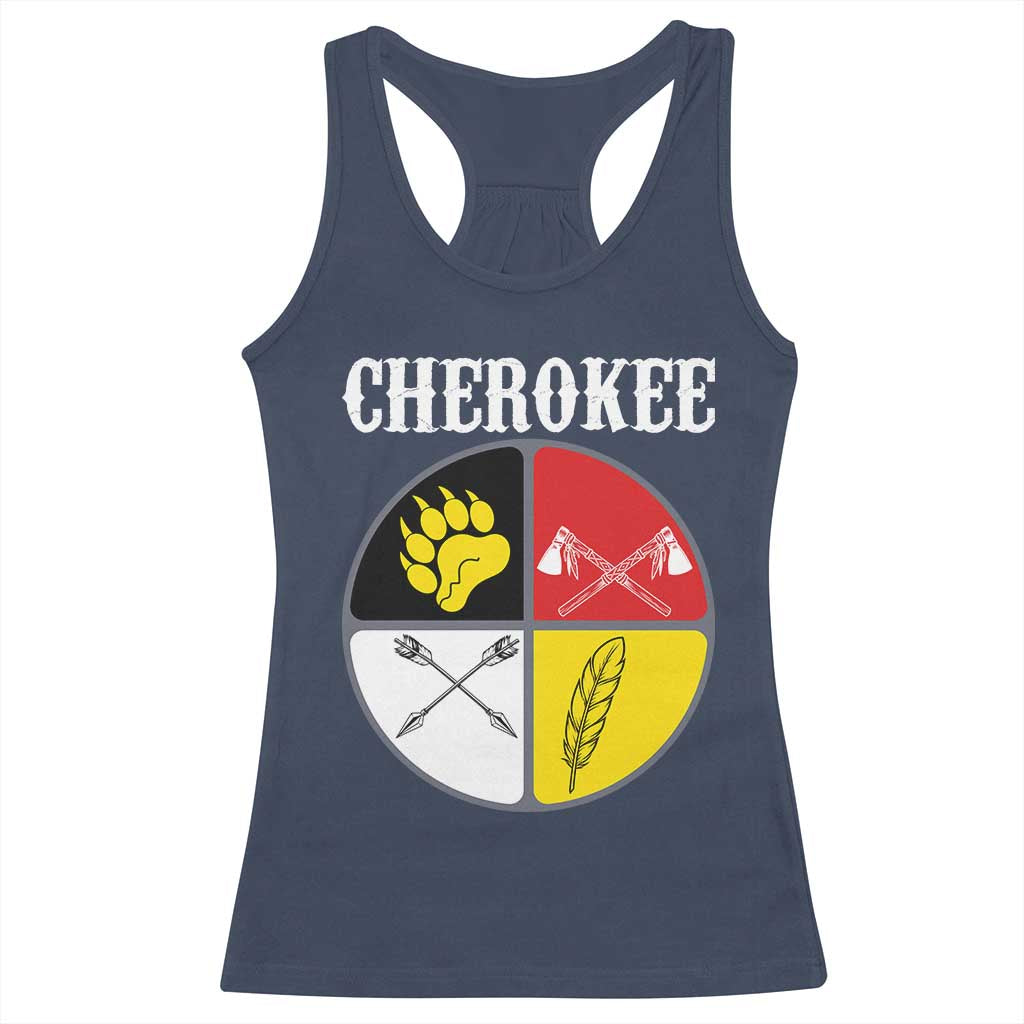 Cherokee Cultural Pride Racerback Tank Top Native American Medicine Wheel Art