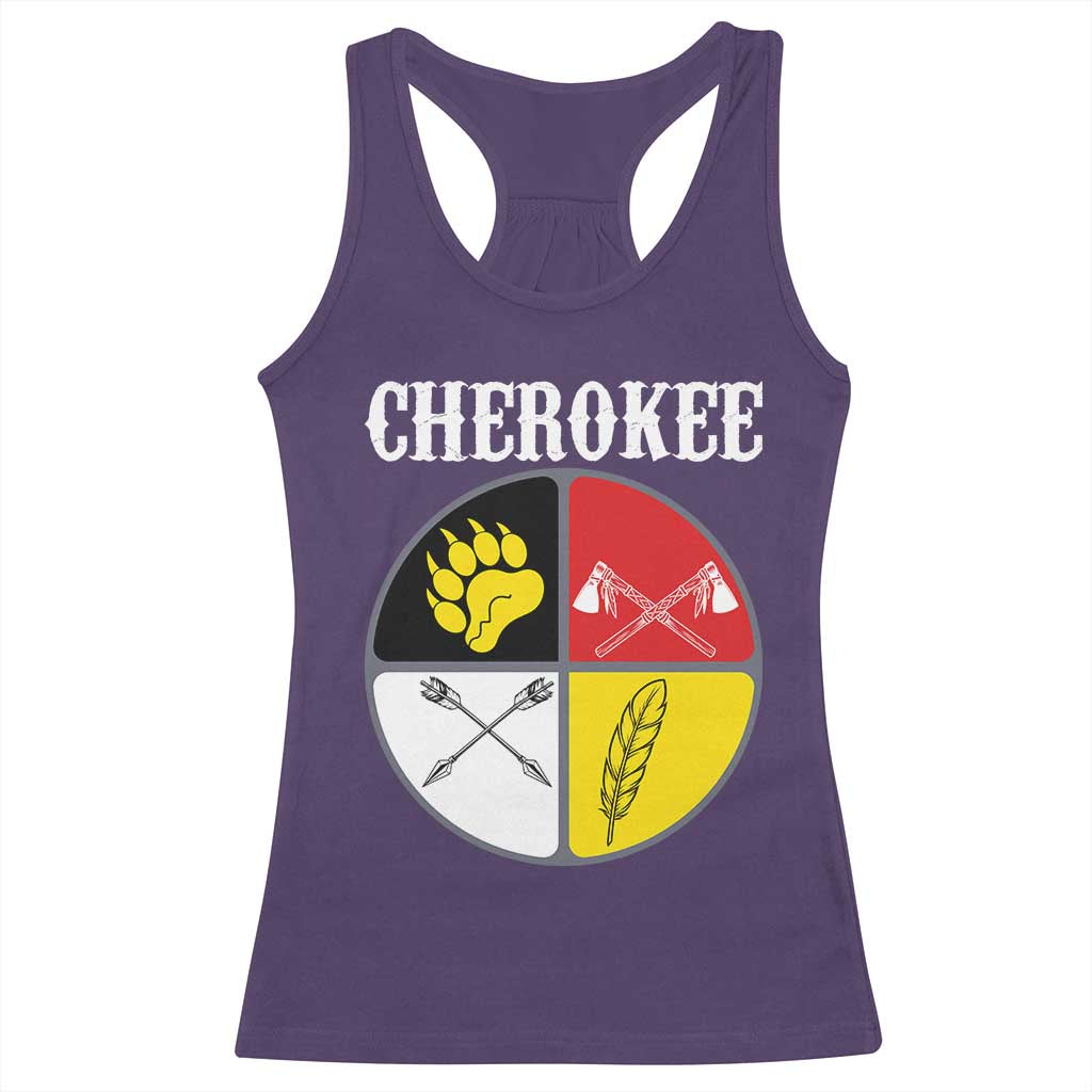 Cherokee Cultural Pride Racerback Tank Top Native American Medicine Wheel Art