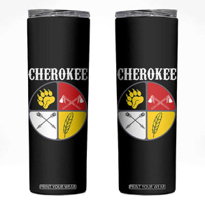 Cherokee Cultural Pride Skinny Tumbler Native American Medicine Wheel Art