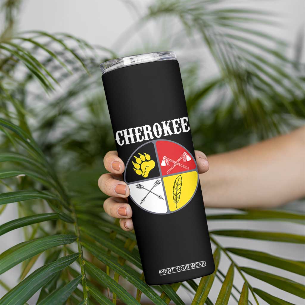 Cherokee Cultural Pride Skinny Tumbler Native American Medicine Wheel Art