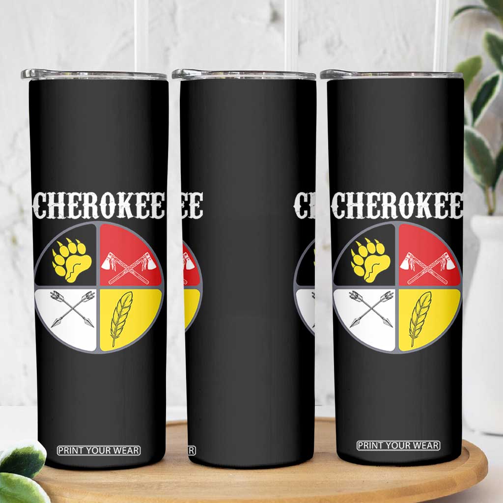 Cherokee Cultural Pride Skinny Tumbler Native American Medicine Wheel Art