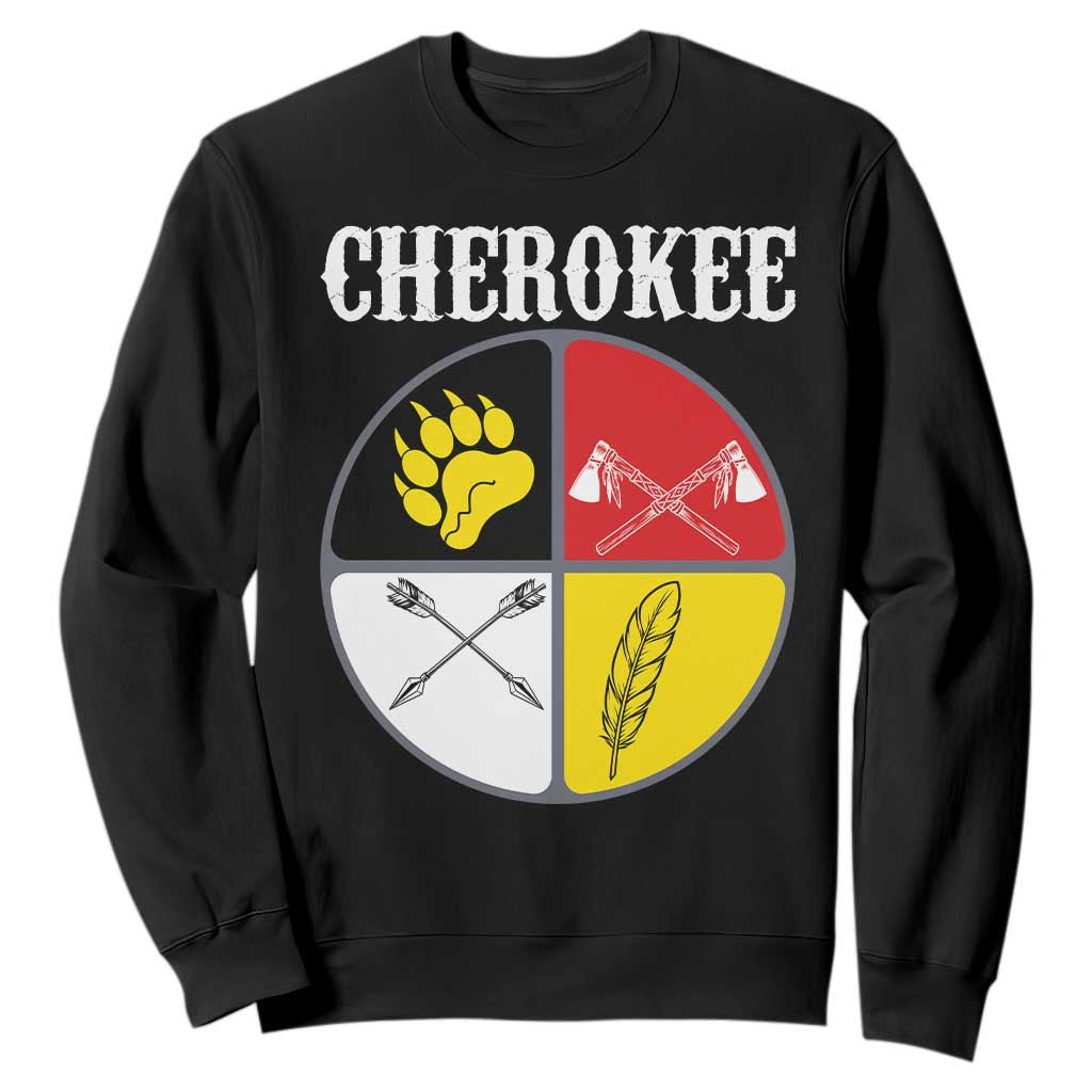 Cherokee Cultural Pride Sweatshirt Native American Medicine Wheel Art TS12 Black Print Your Wear
