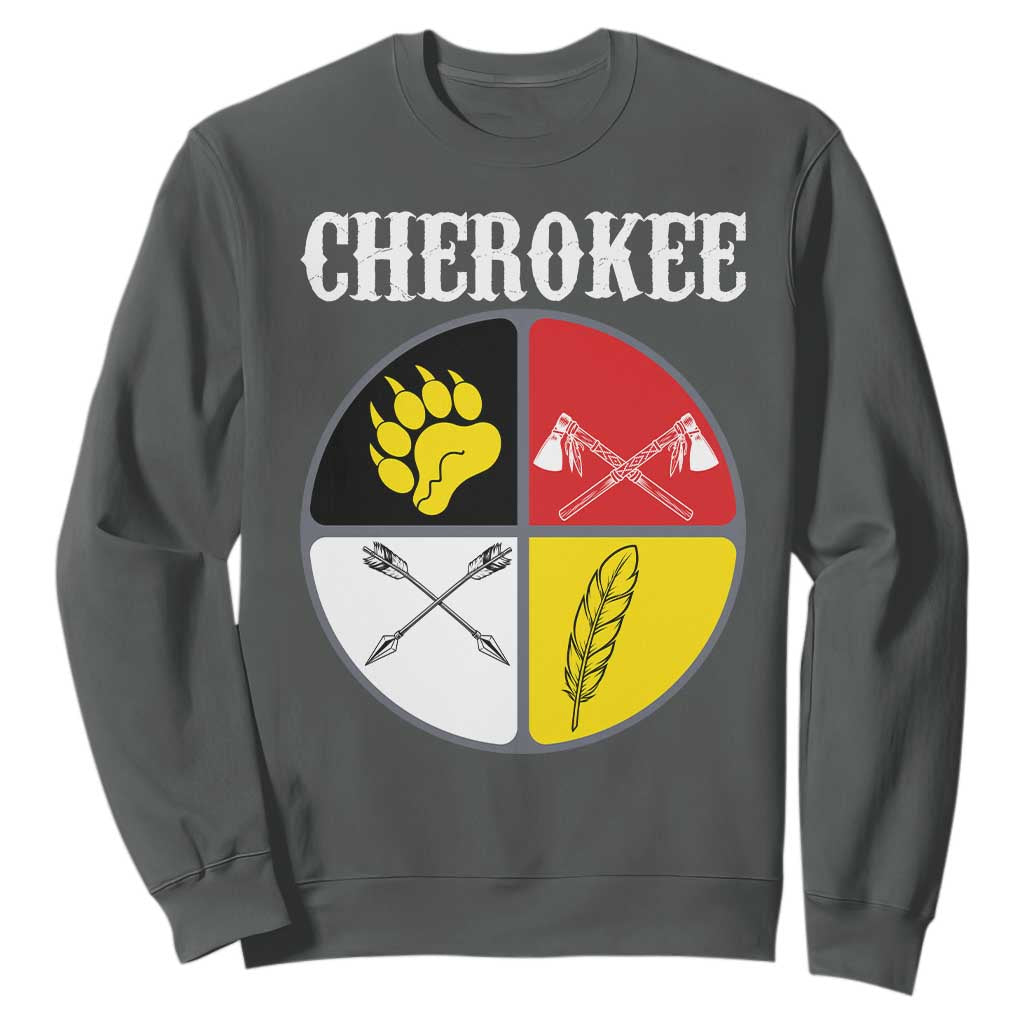 Cherokee Cultural Pride Sweatshirt Native American Medicine Wheel Art