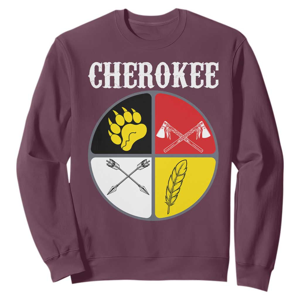 Cherokee Cultural Pride Sweatshirt Native American Medicine Wheel Art