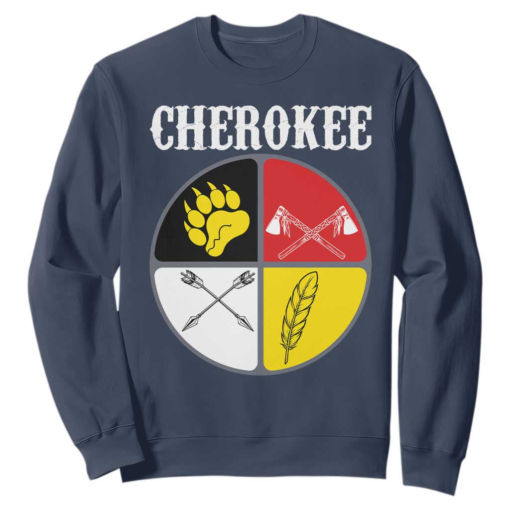 Cherokee Cultural Pride Sweatshirt Native American Medicine Wheel Art