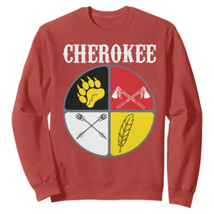 Cherokee Cultural Pride Sweatshirt Native American Medicine Wheel Art