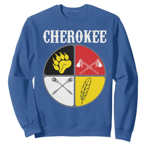 Cherokee Cultural Pride Sweatshirt Native American Medicine Wheel Art