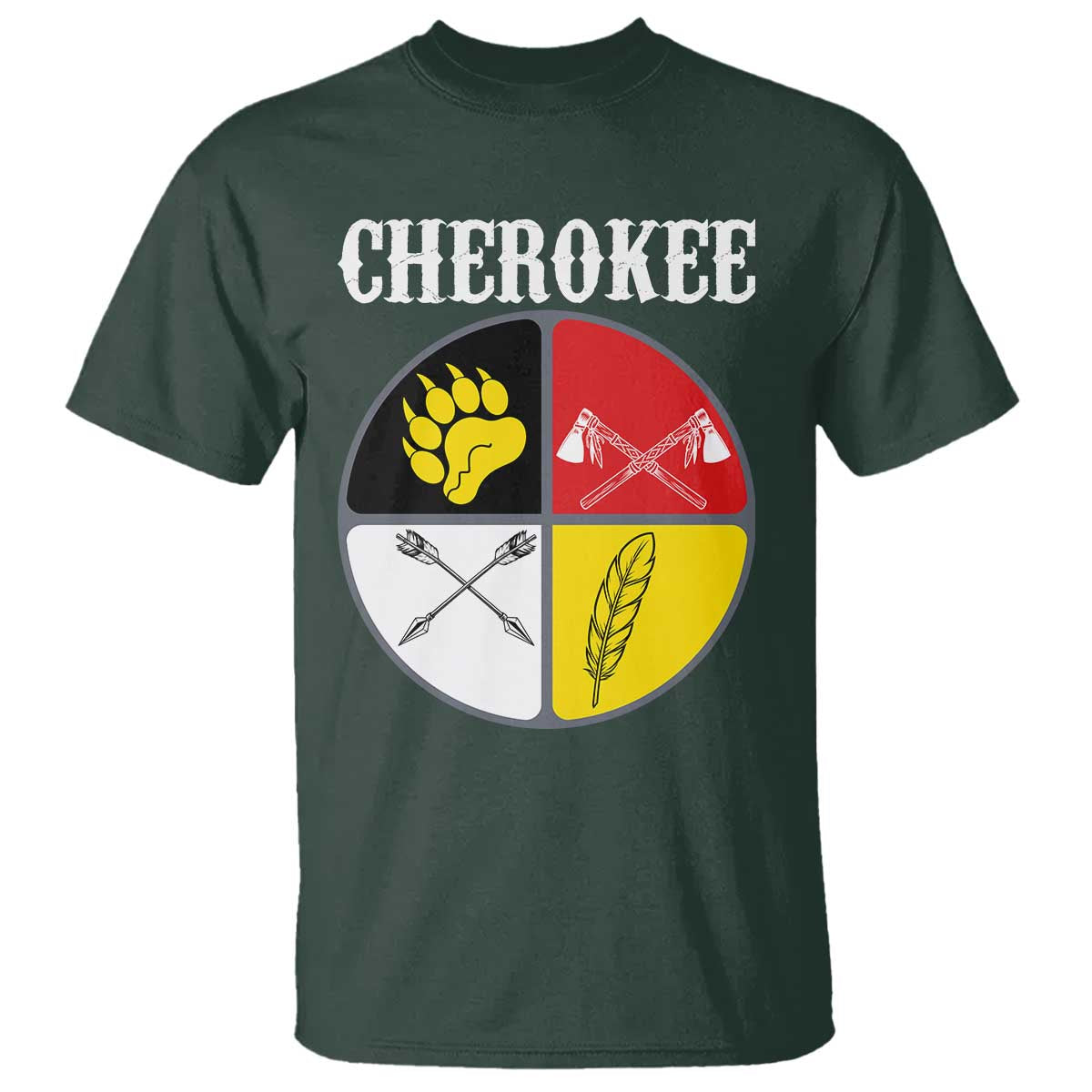 Cherokee Cultural Pride T Shirt Native American Medicine Wheel Art