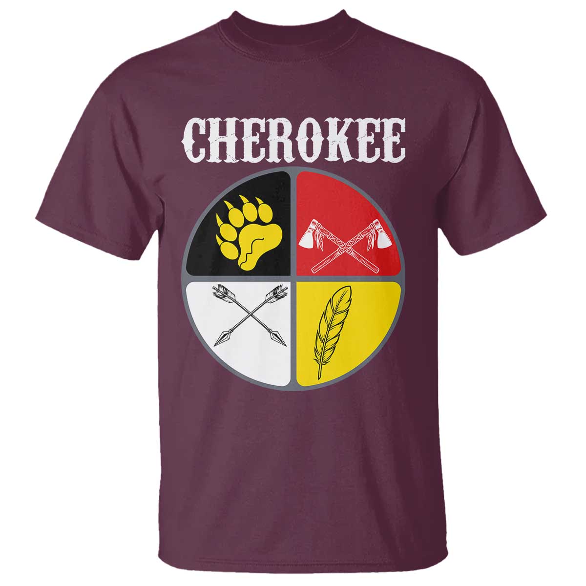 Cherokee Cultural Pride T Shirt Native American Medicine Wheel Art
