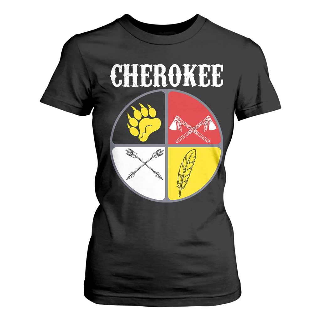 Cherokee Cultural Pride T Shirt For Women Native American Medicine Wheel Art