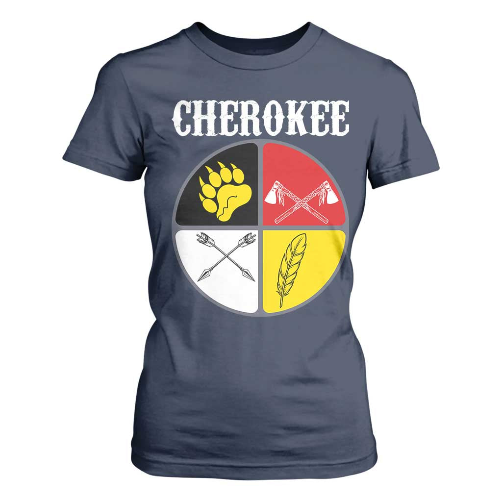 Cherokee Cultural Pride T Shirt For Women Native American Medicine Wheel Art