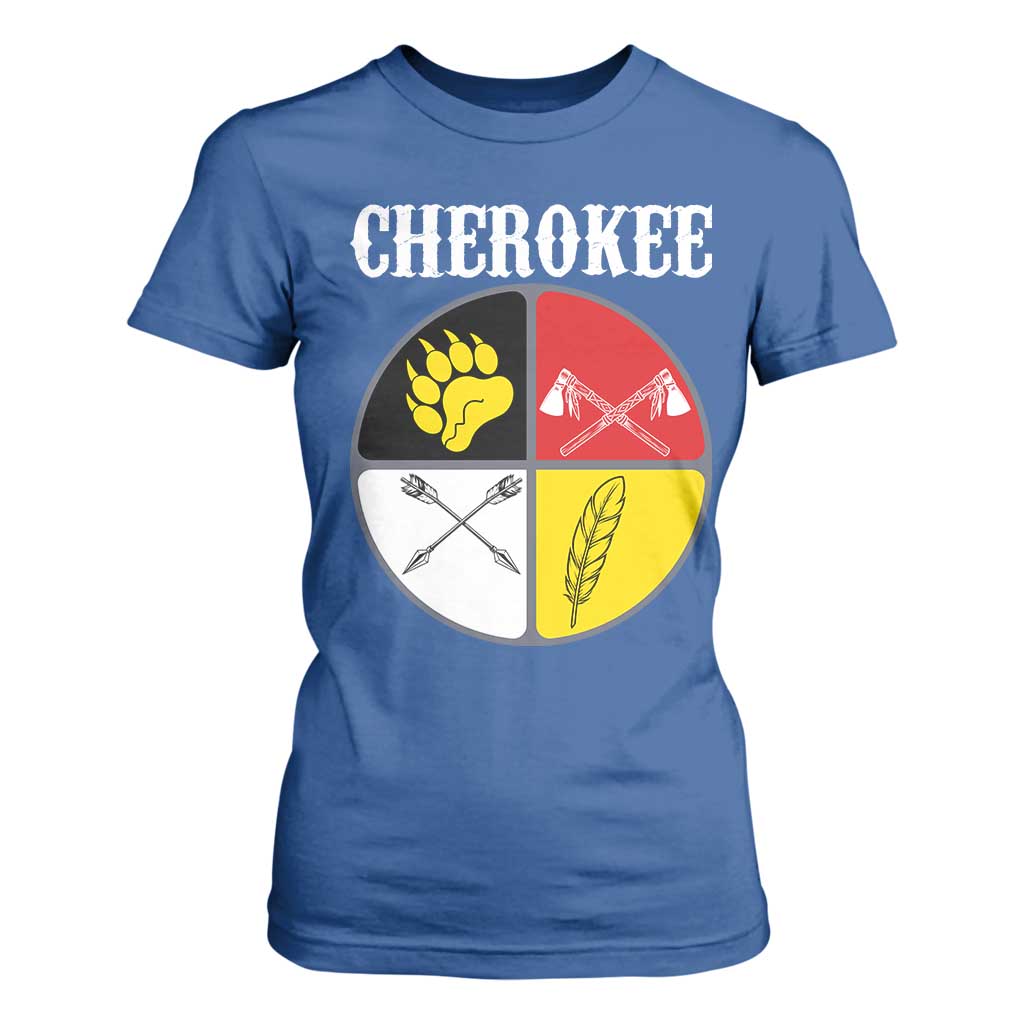 Cherokee Cultural Pride T Shirt For Women Native American Medicine Wheel Art