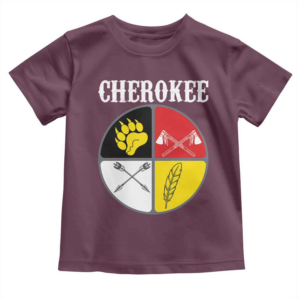 Cherokee Cultural Pride Toddler T Shirt Native American Medicine Wheel Art