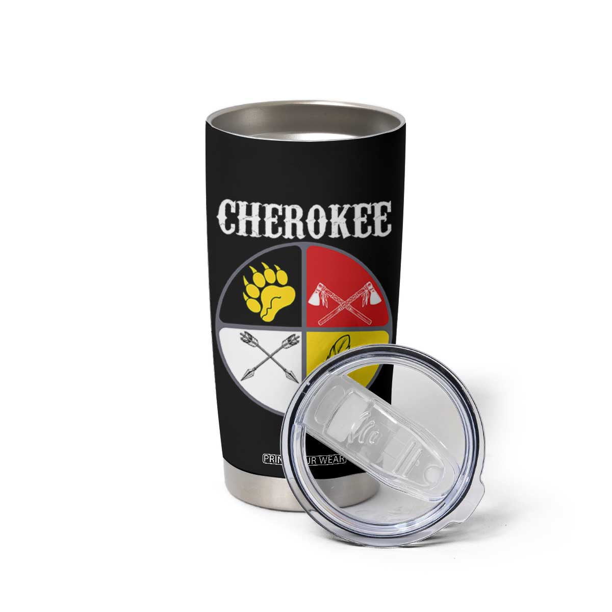 Cherokee Cultural Pride Tumbler Cup Native American Medicine Wheel Art