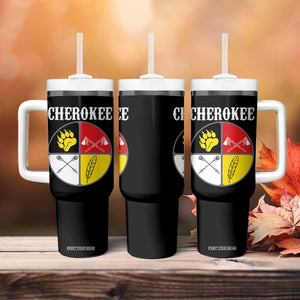 Cherokee Cultural Pride Tumbler With Handle Native American Medicine Wheel Art