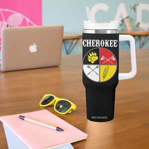 Cherokee Cultural Pride Tumbler With Handle Native American Medicine Wheel Art