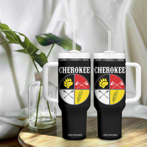 Cherokee Cultural Pride Tumbler With Handle Native American Medicine Wheel Art